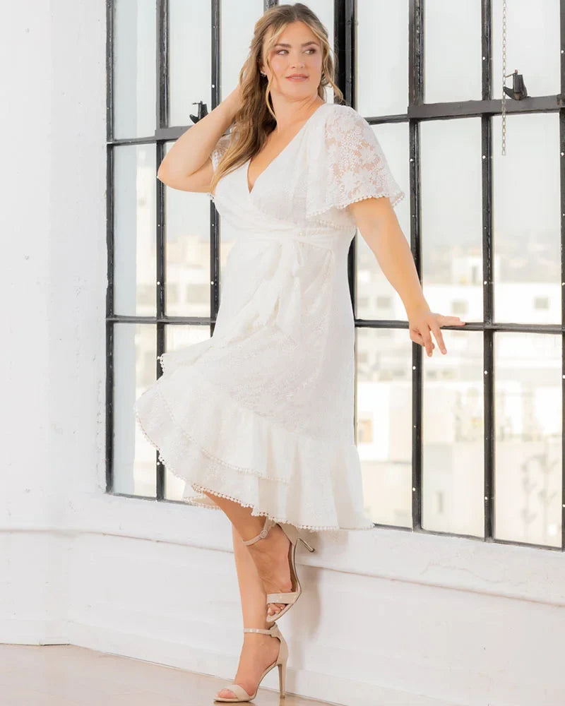 Palermo Lace Faux Wrap Cocktail Dress