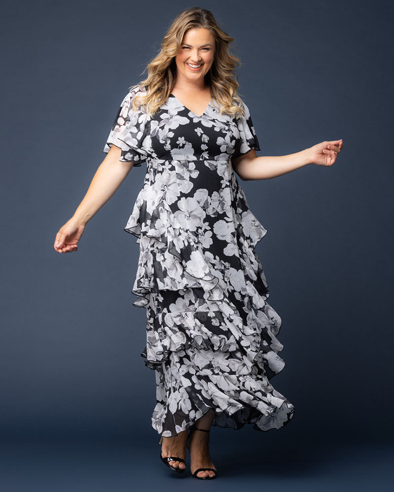 Delete - Tour de Flounce Chiffon Evening Gown - Sale!