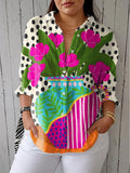 Romaine  Floral Graphic Blouse