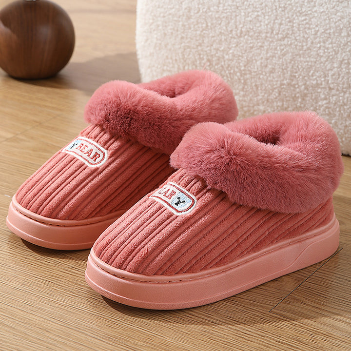 Closed Back Fluffy Slippers with Thick Non-Slip Sole