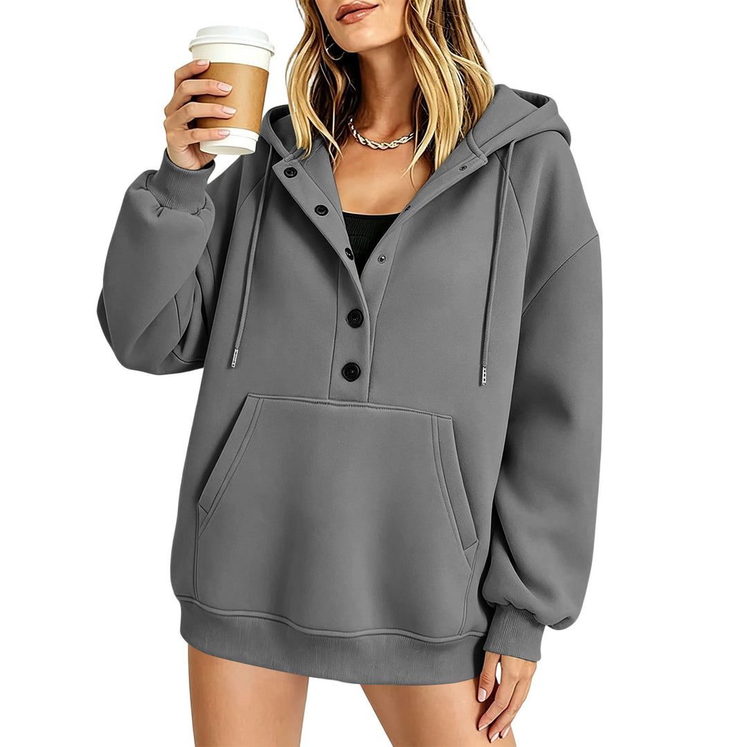 Loose Fit Pullover Hoodie with Pockets for Women