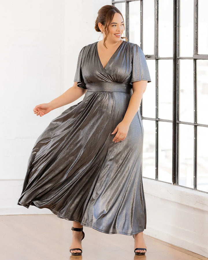 Evania Metallic Evening Gown
