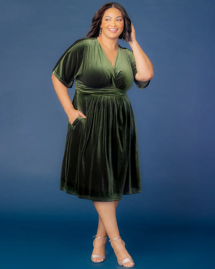 Angelic Velvet Midi Cocktail Dress