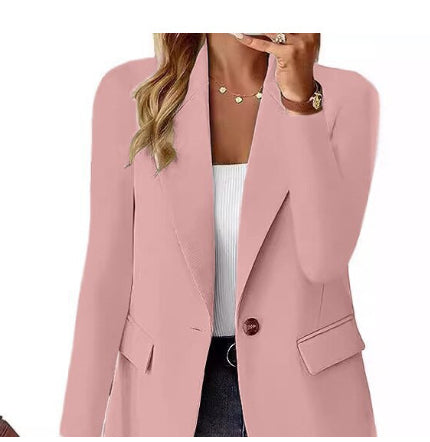 Classic button blazer with a lapel collar and pockets