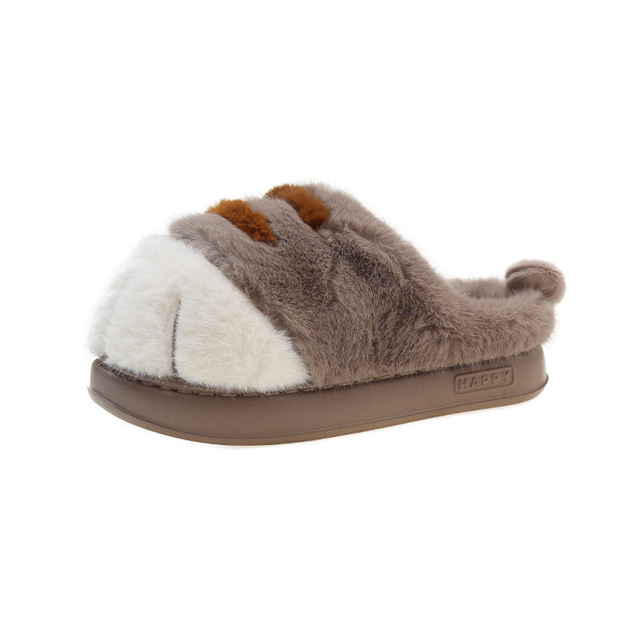 3D Cat Paw Slippers – Fluffy Flat House Slippers, Non-Slip Sole