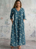 Florence | Blue Vine Maxi Dress