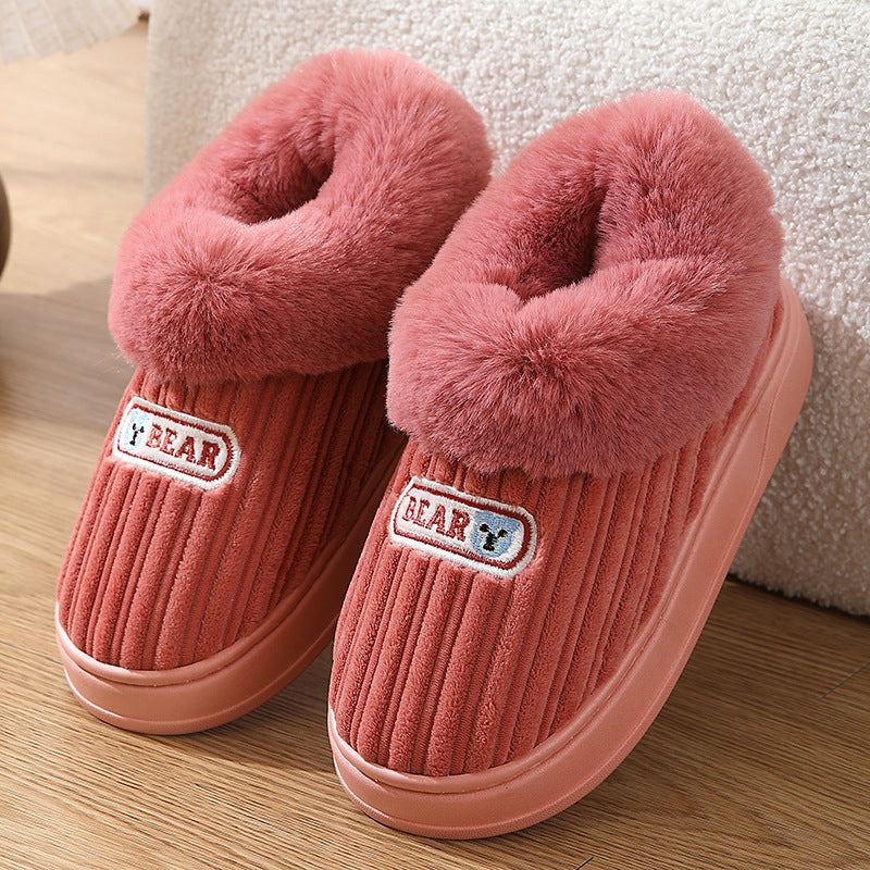 Closed Back Fluffy Slippers with Thick Non-Slip Sole