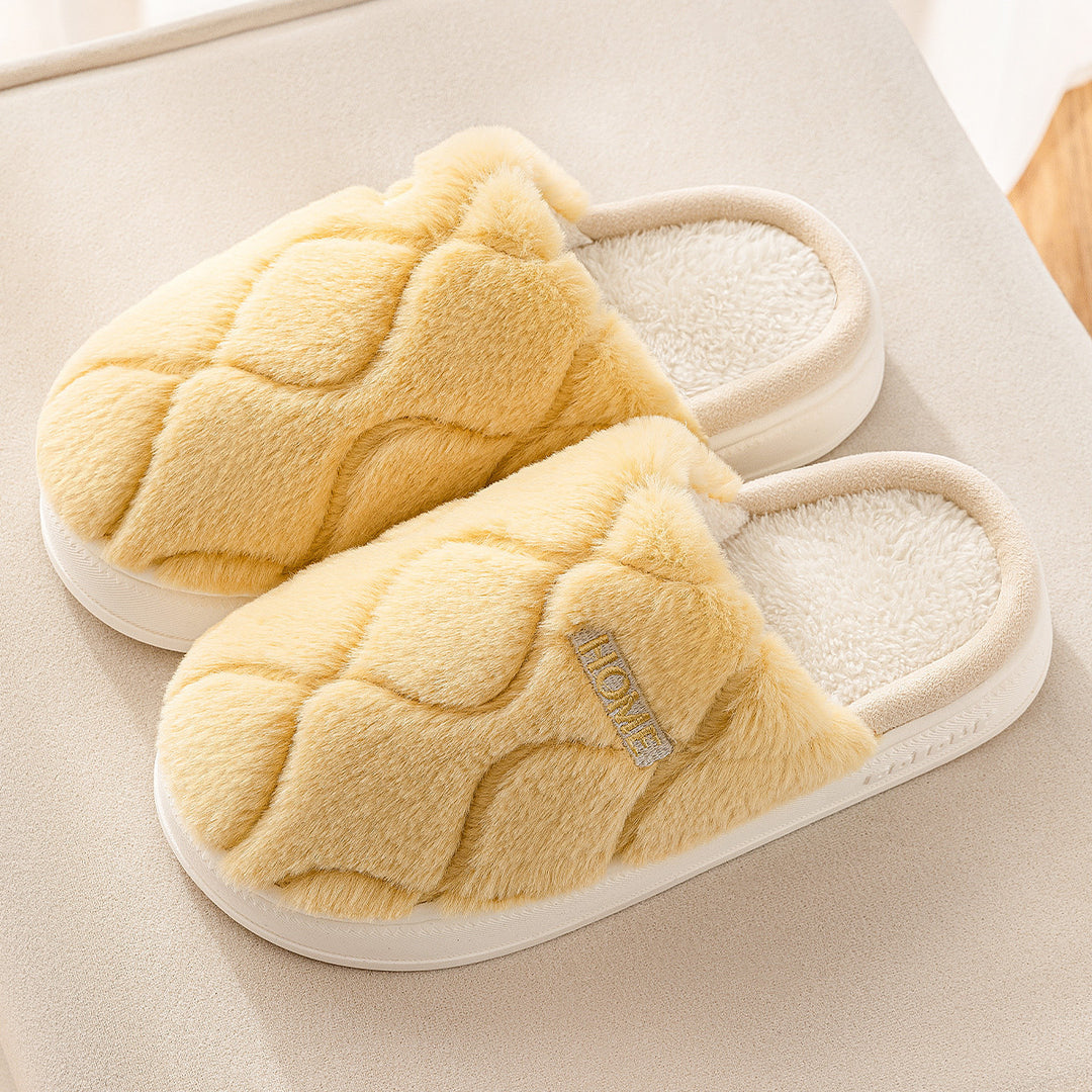 Warm Solid Plush Slippers for Women and Couples