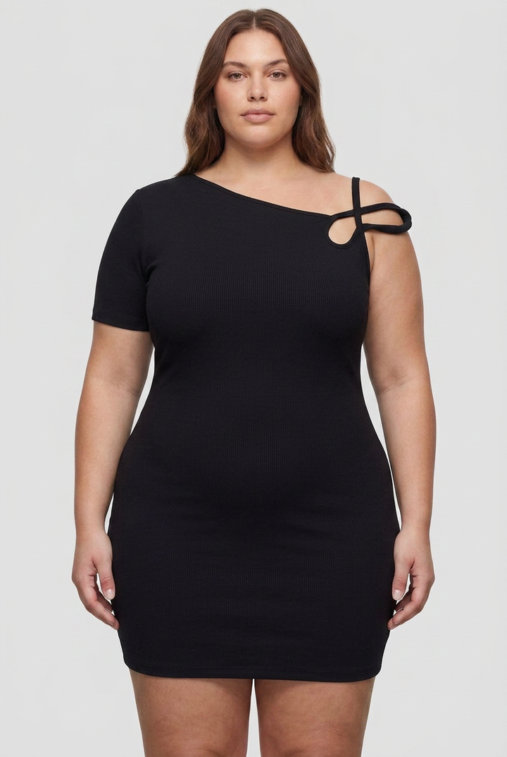 Amlie Asymmetrical Strap Mini Dress