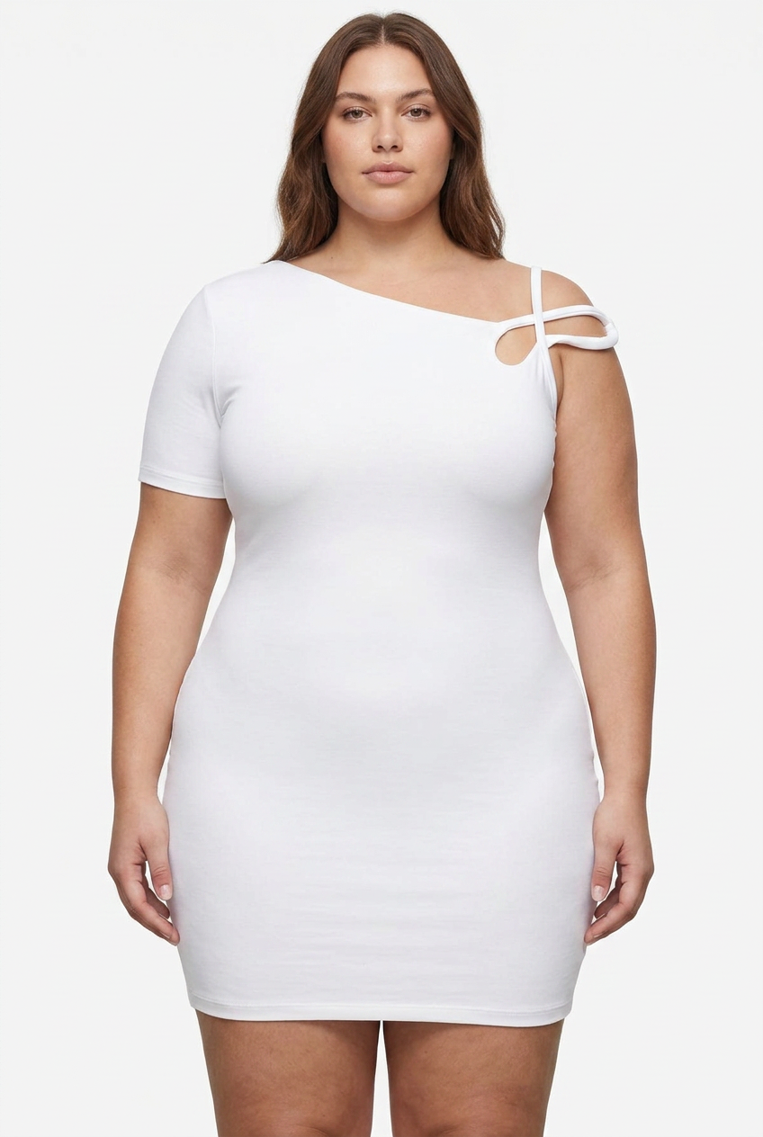 Amlie Asymmetrical Strap Mini Dress