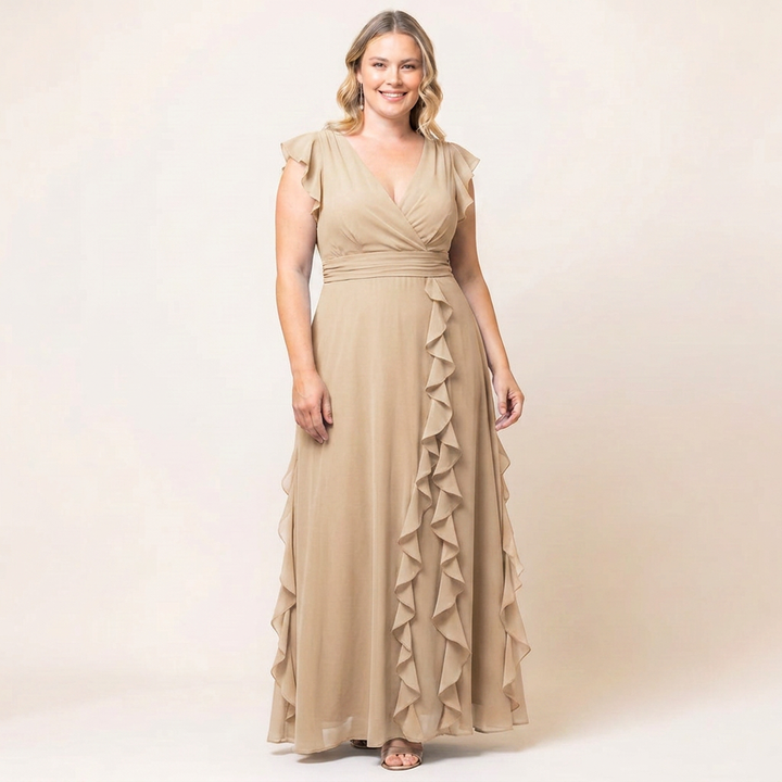 Veronica Cascading Ruffle Evening Gown
