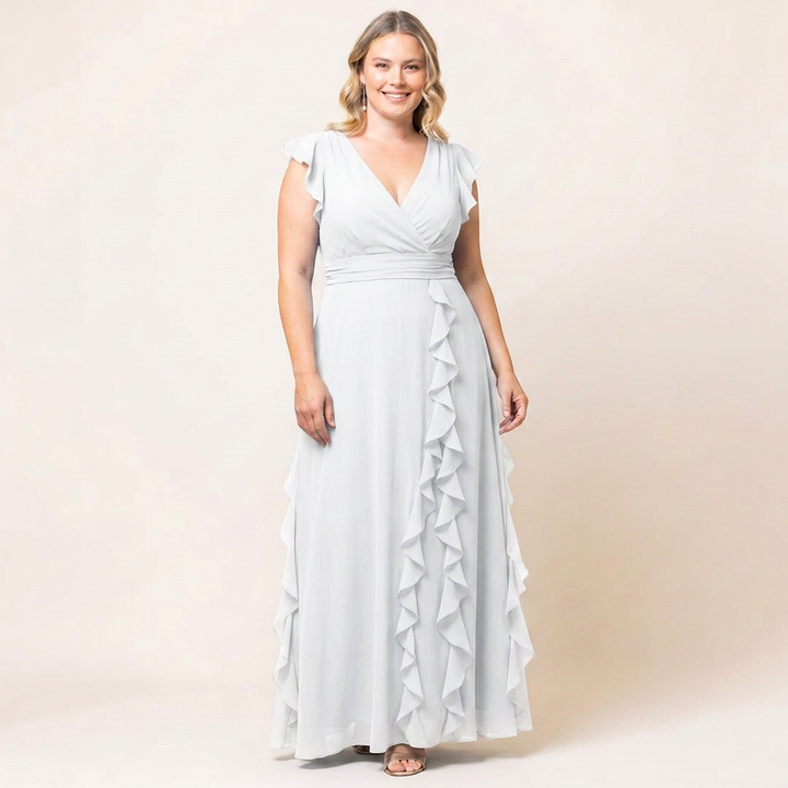 Veronica Cascading Ruffle Evening Gown