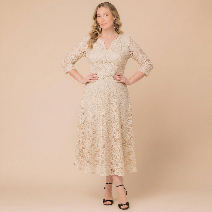 Elise Floral Lace Fit &amp;amp; Flare Midi Dress - Sale!