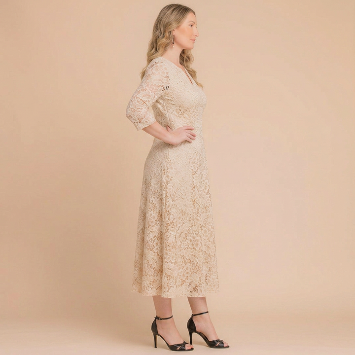 Elise Floral Lace Fit &amp;amp; Flare Midi Dress - Sale!