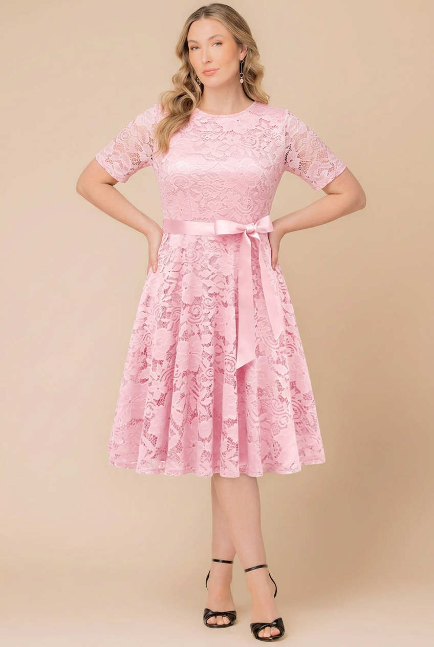 Camille Floral Lace Fit Flare Cocktail Dress - Sale!