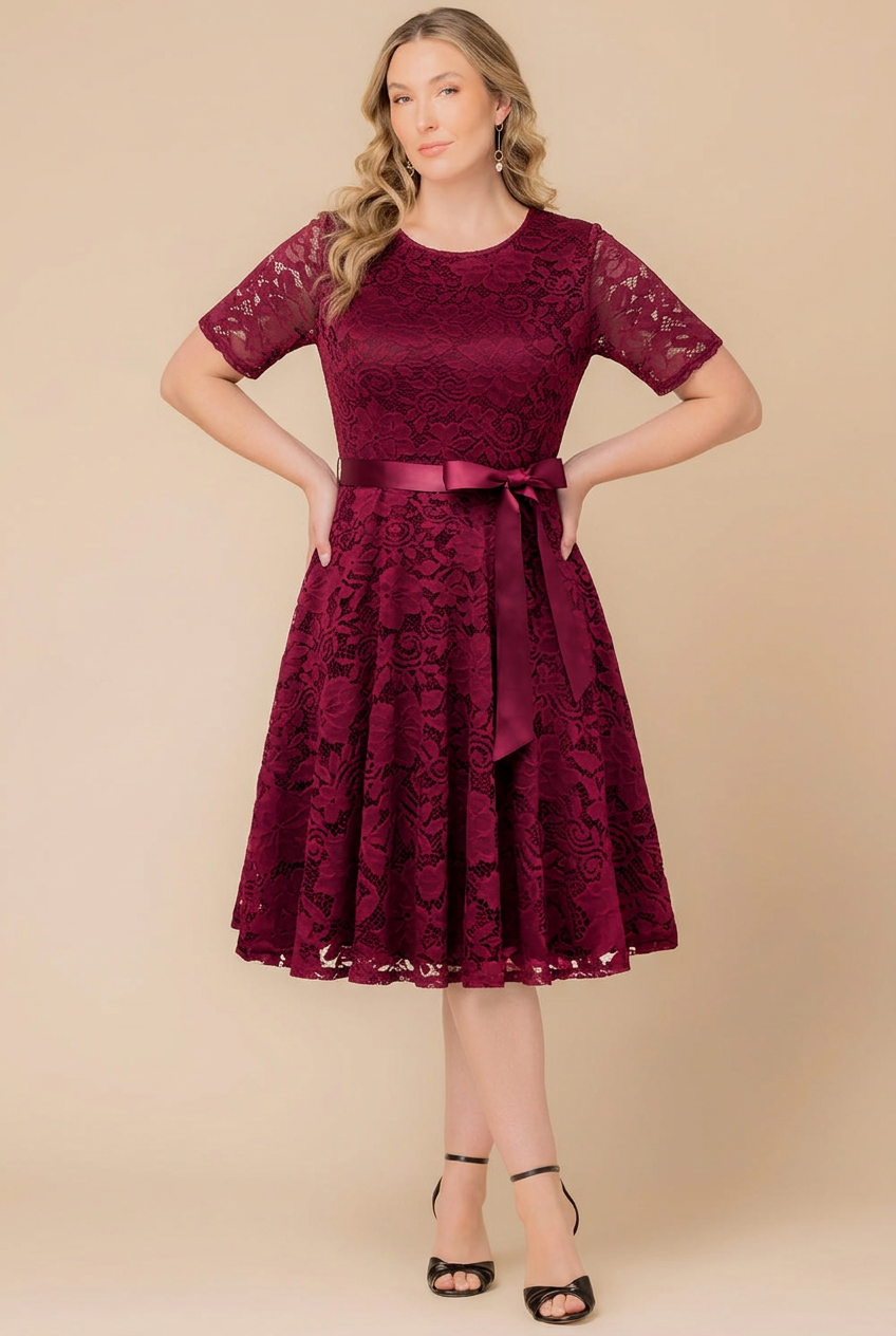 Camille Floral Lace Fit Flare Cocktail Dress - Sale!