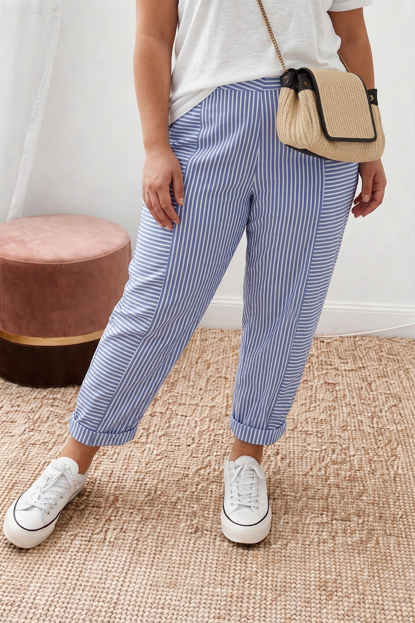 Wanda | Coastal Blue Stripe Jogger Pants
