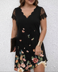 Lior | Lace Sleeve Midnight Garden Dress