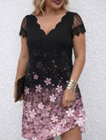 Nerissa | Lace Sleeve Blush Bloom Dress