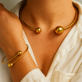 Rui Glow Collar & Cuff Bracelet Set | Gold