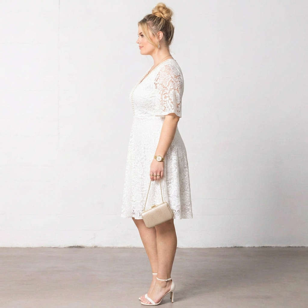 Clarissa Lace Flutter Sleeve Plus Size Wedding Dress
