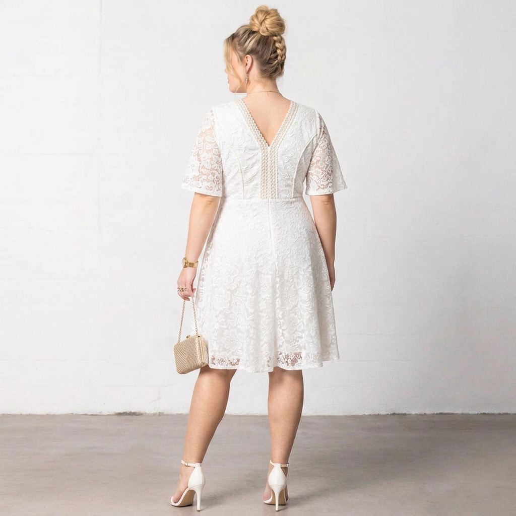Clarissa Lace Flutter Sleeve Plus Size Wedding Dress