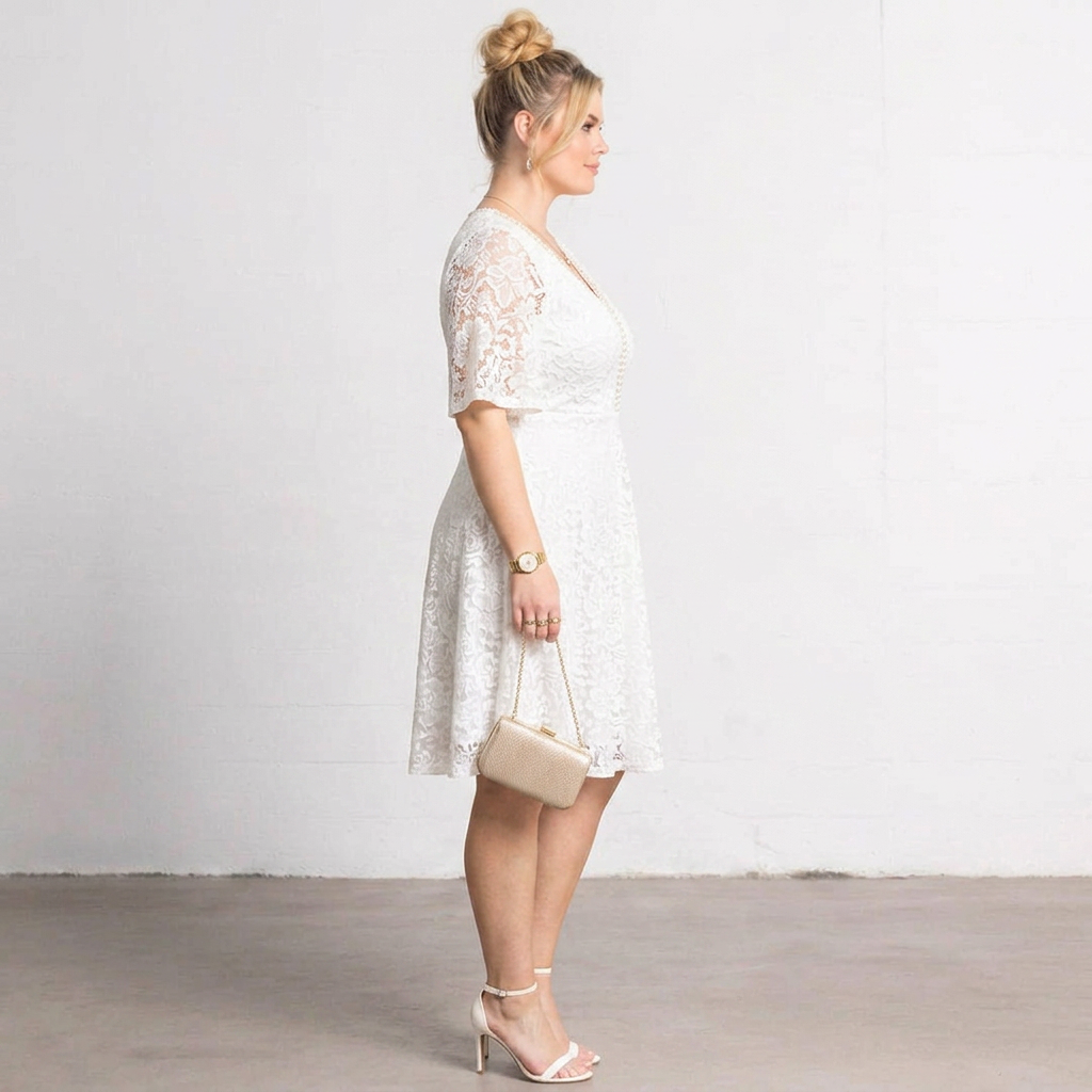 Clarissa Lace Flutter Sleeve Plus Size Wedding Dress