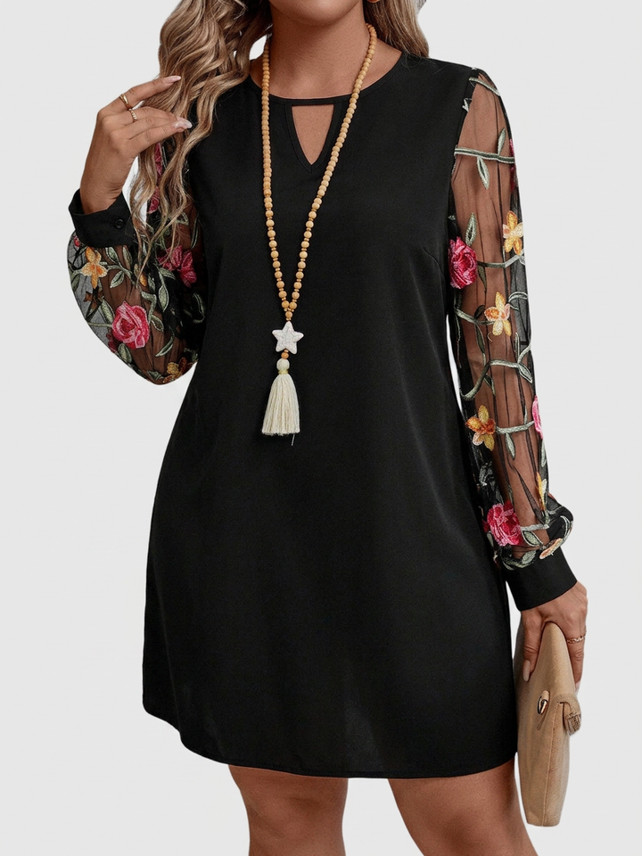 Tamsin  Elegant V-Neck Floral Mini Dress
