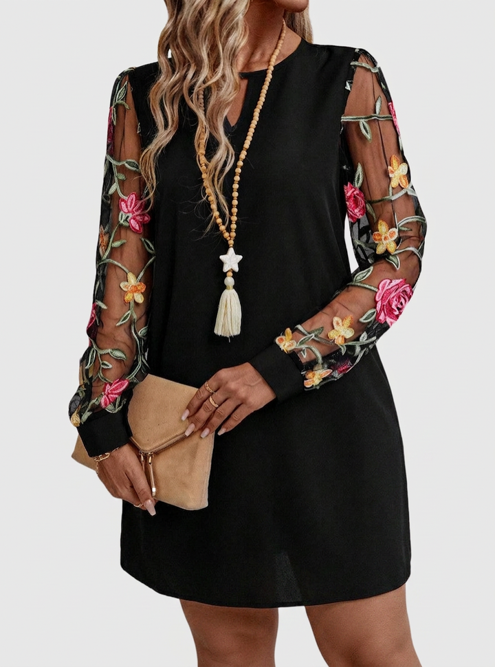 Tamsin  Elegant V-Neck Floral Mini Dress