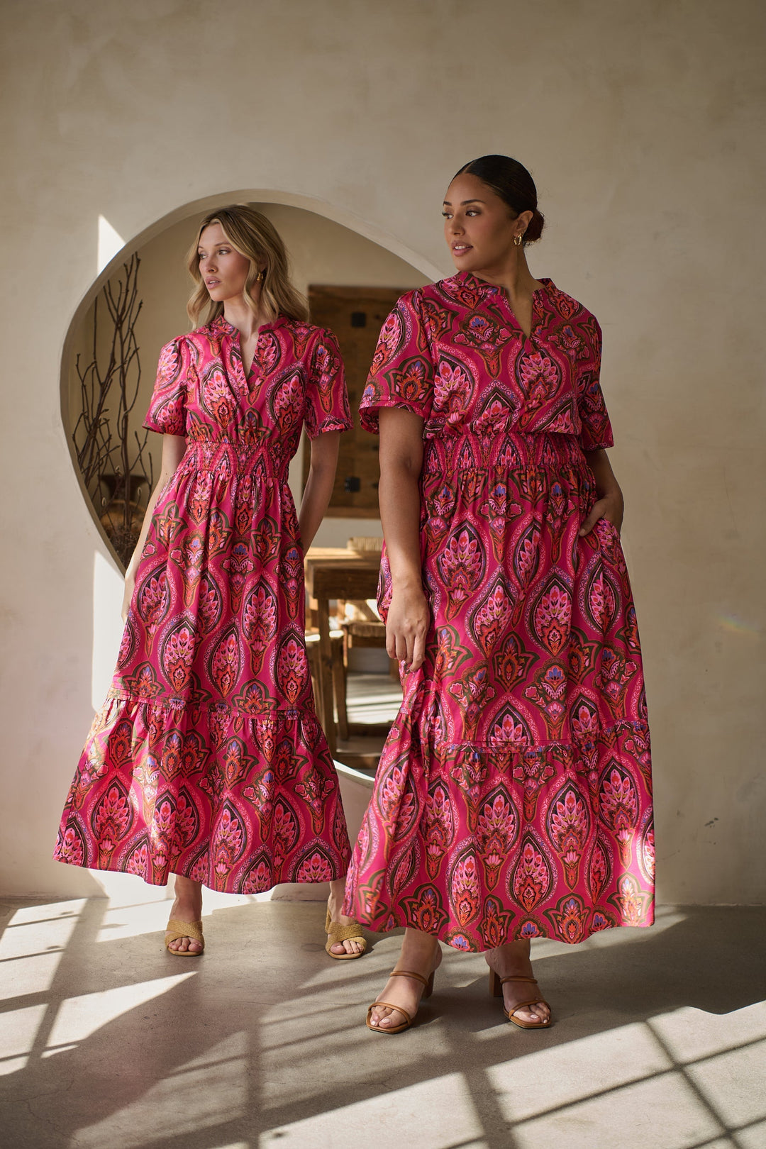 Azura Paisley Belraj Poplin Maxi Dress Curve