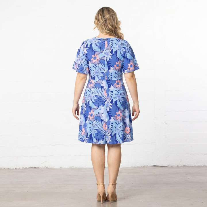 Amelia Flutter Sleeve V-Neck Dress - Sale!