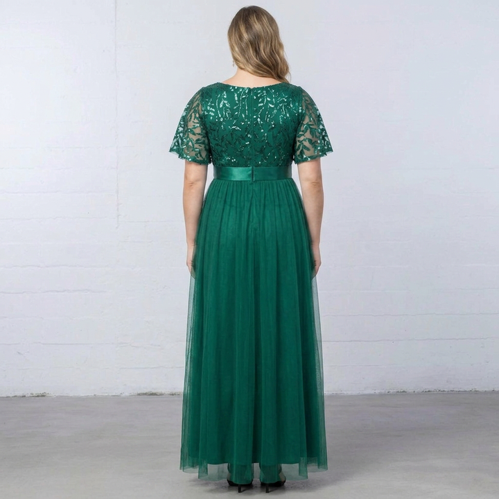 Embroidered Lace Tulle Evening Gown - Sale!