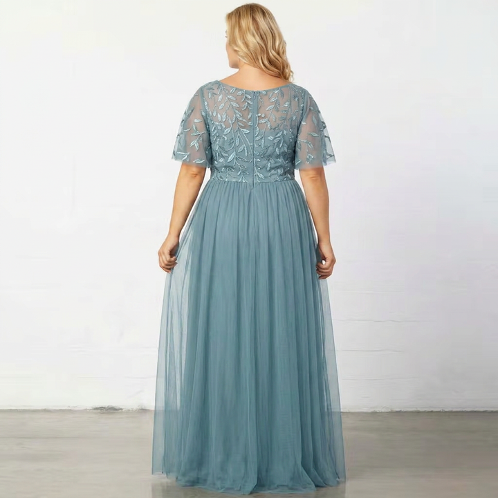Embroidered Lace Tulle Evening Gown - Sale!