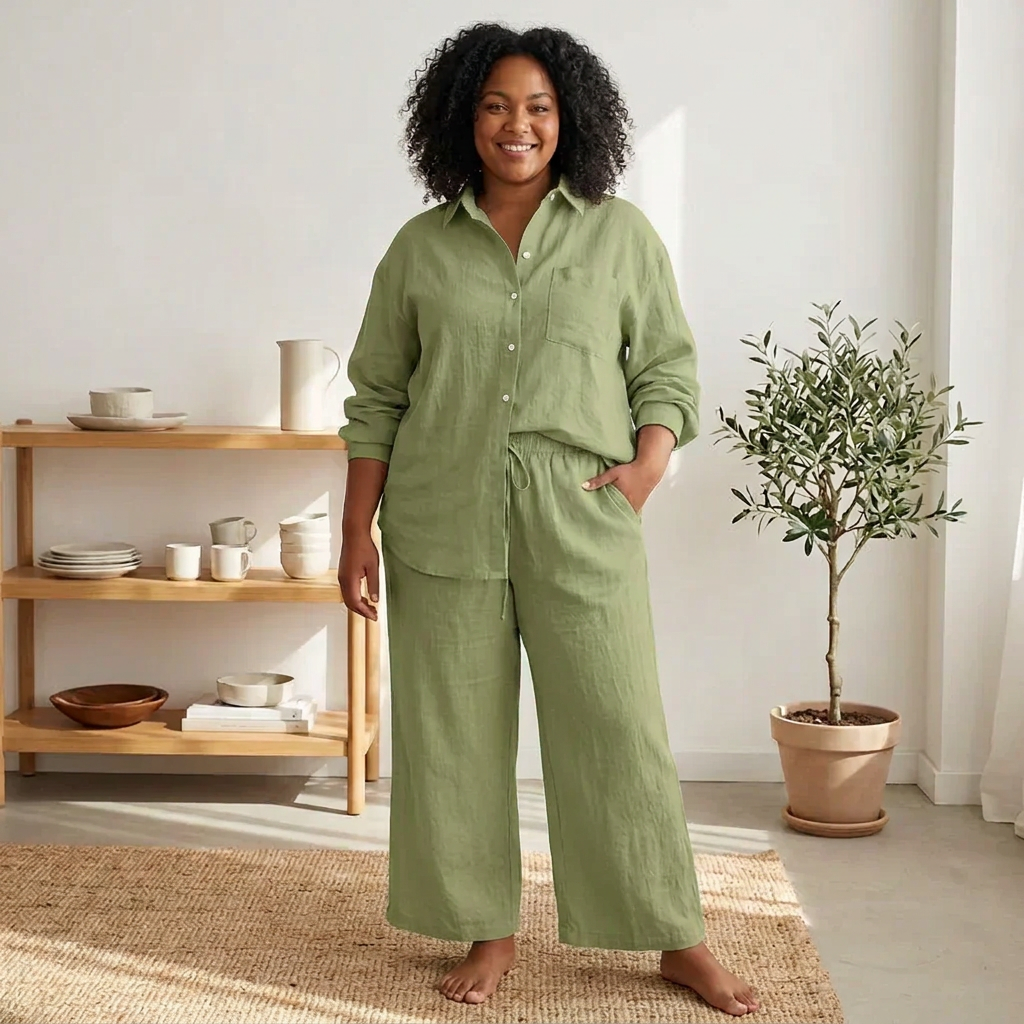 Giselle - Womens Cotton Two-Piece Set