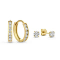 Rosa Brillane Stone Earrings Set | Gold