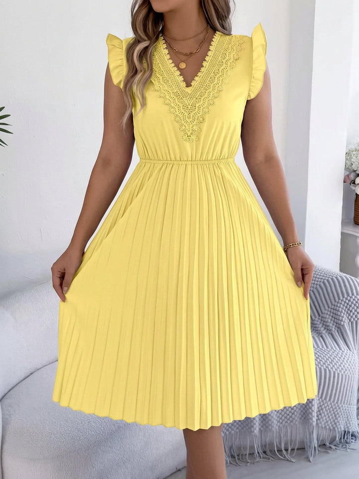 Briony  Casual V-Neck Maxi Dress with Lace Detail