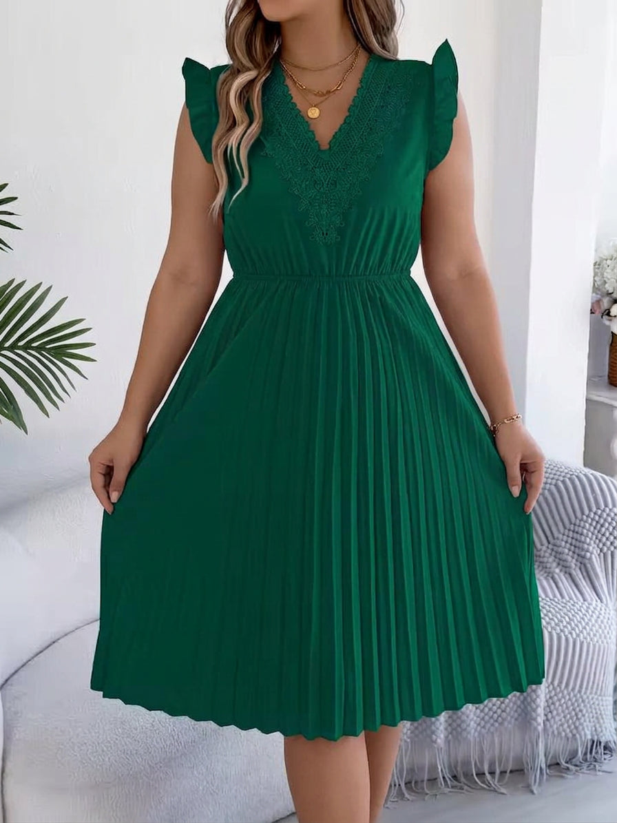 Briony  Casual V-Neck Maxi Dress with Lace Detail