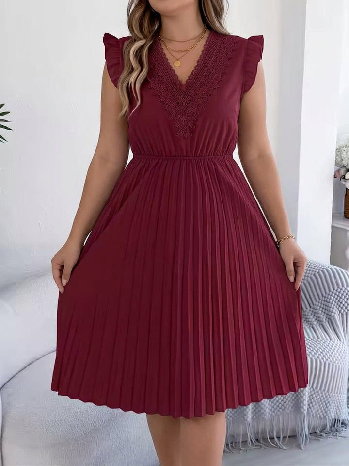 Briony  Casual V-Neck Maxi Dress with Lace Detail