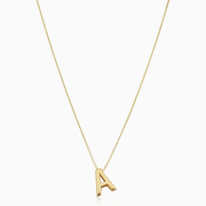 Alba letter initial necklace | Gold