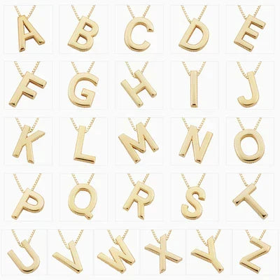 Alba letter initial necklace | Gold