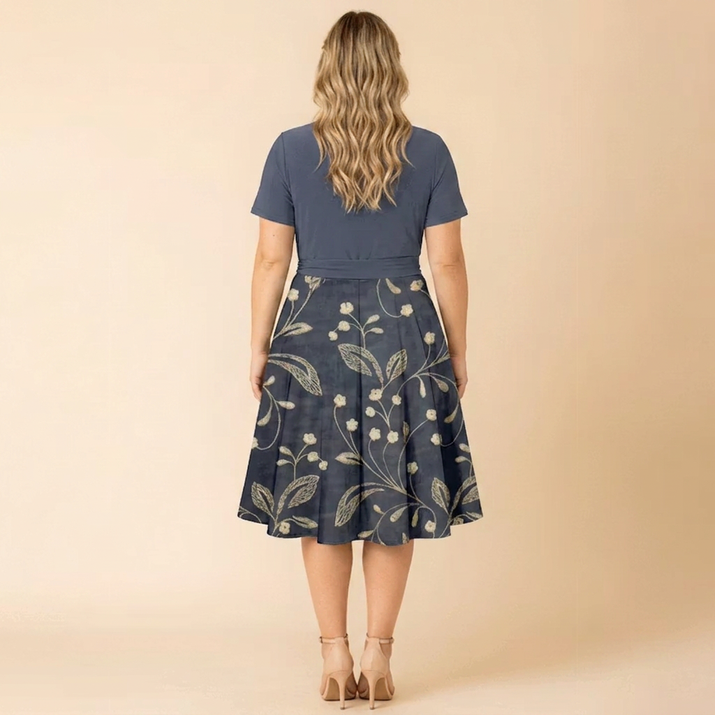 Lillian | Women’s Floral Print Wrap-Style Tie-Waist Midi Dress