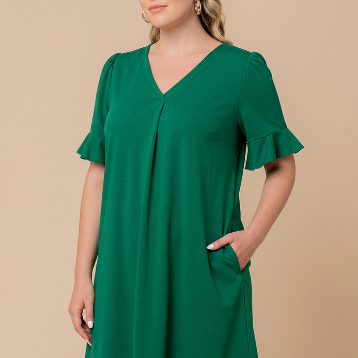 V-Neck Flutter Sleeve Shift Dress – Sale!