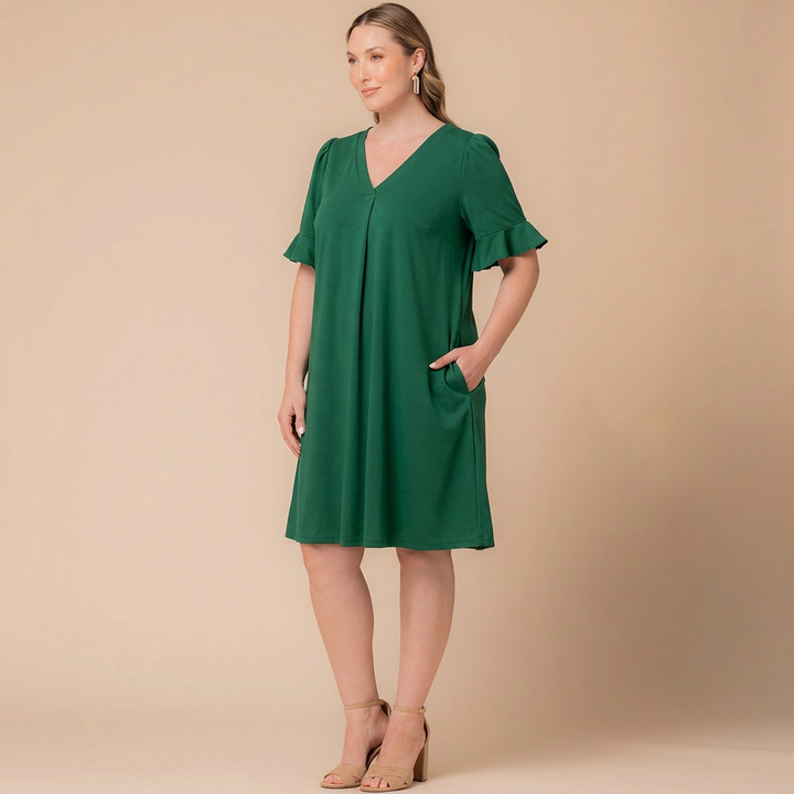 V-Neck Flutter Sleeve Shift Dress – Sale!