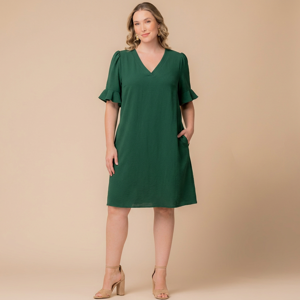 V-Neck Flutter Sleeve Shift Dress – Sale!