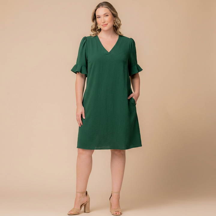 V-Neck Flutter Sleeve Shift Dress – Sale!
