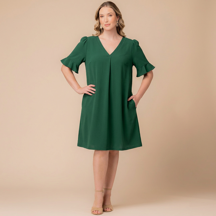 V-Neck Flutter Sleeve Shift Dress – Sale!
