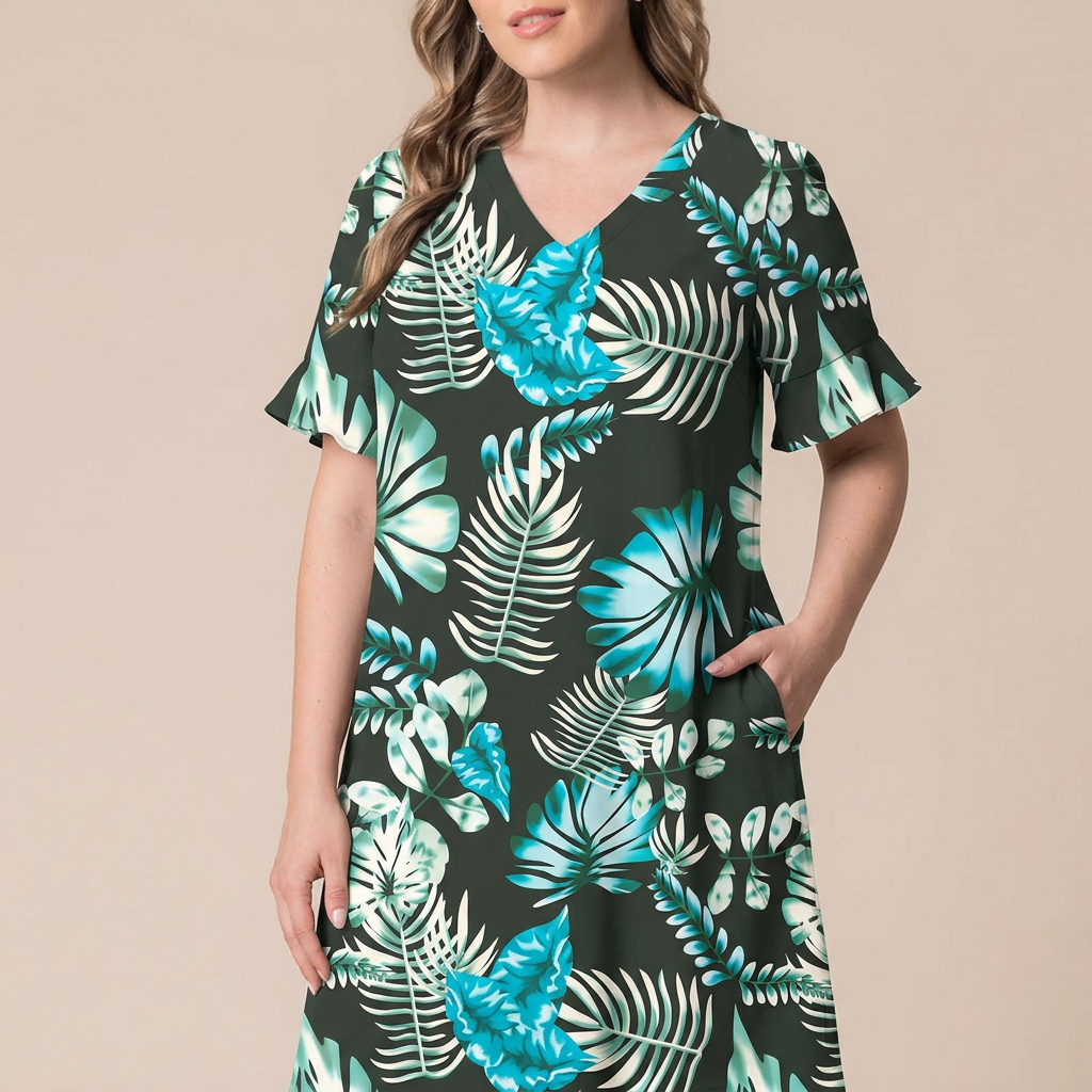 V-Neck Flutter Sleeve Shift Dress – Sale!