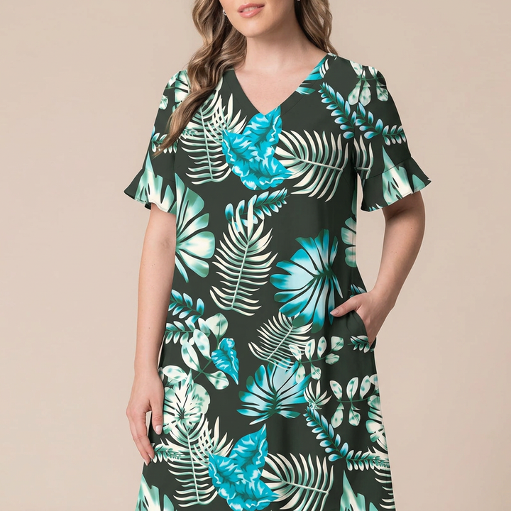 V-Neck Flutter Sleeve Shift Dress – Sale!
