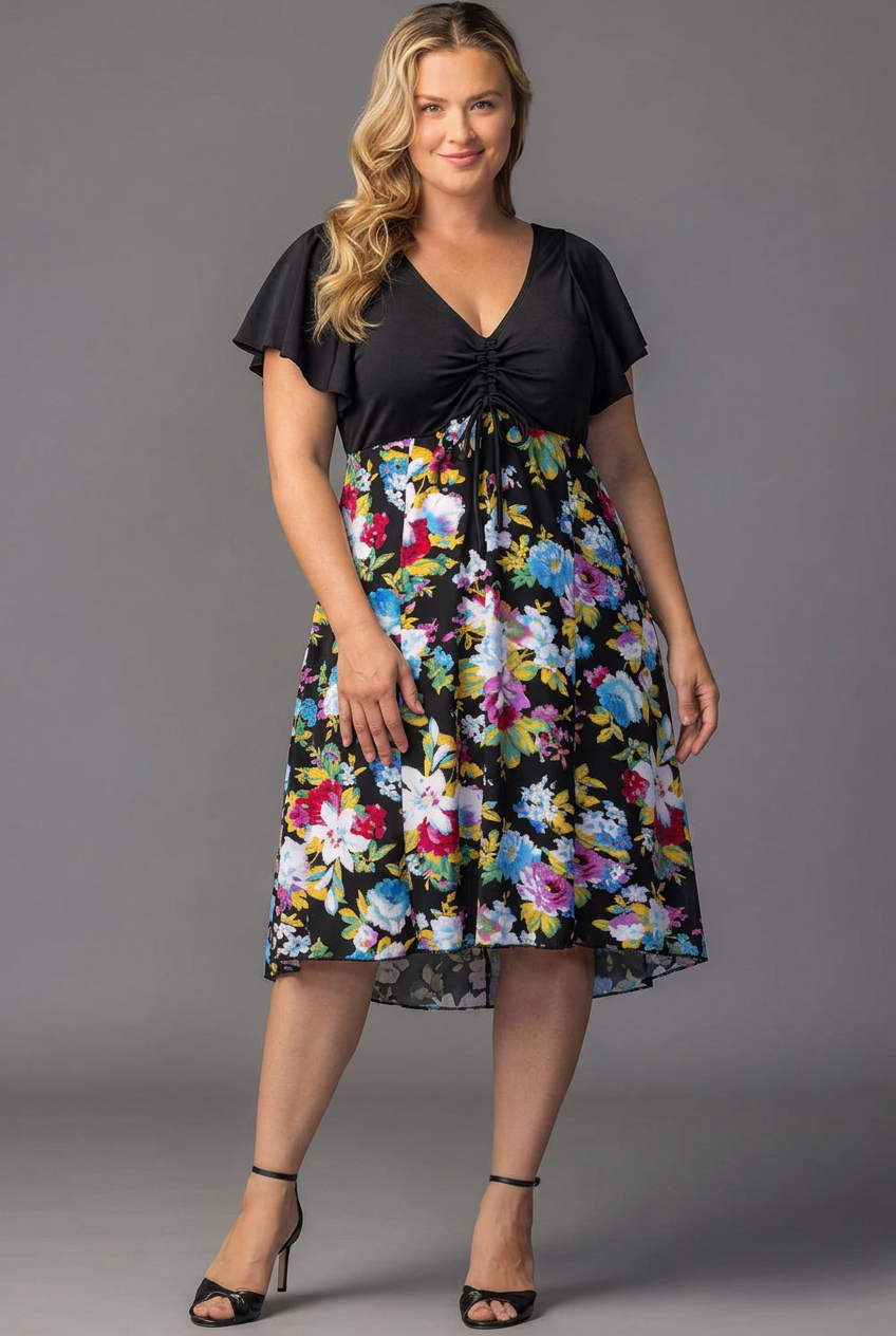 Marissa Floral High-Low Midi Dress