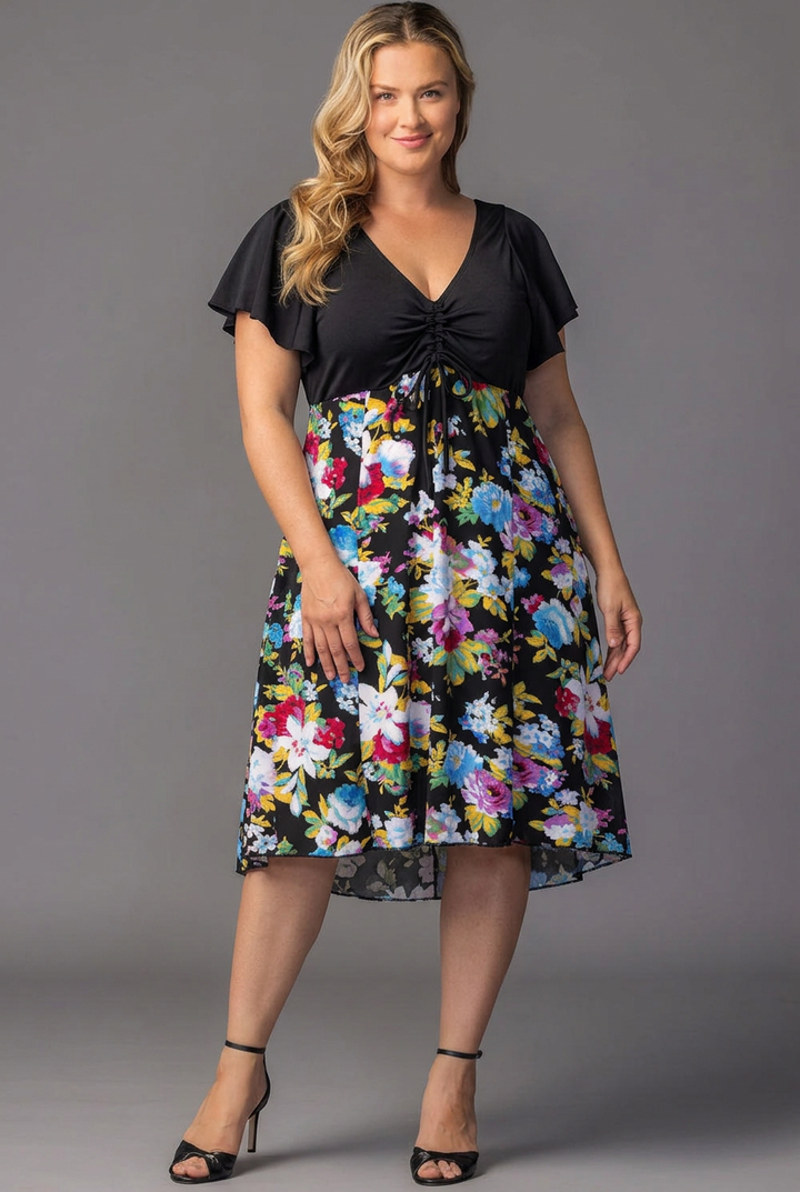 Marissa Floral High-Low Midi Dress